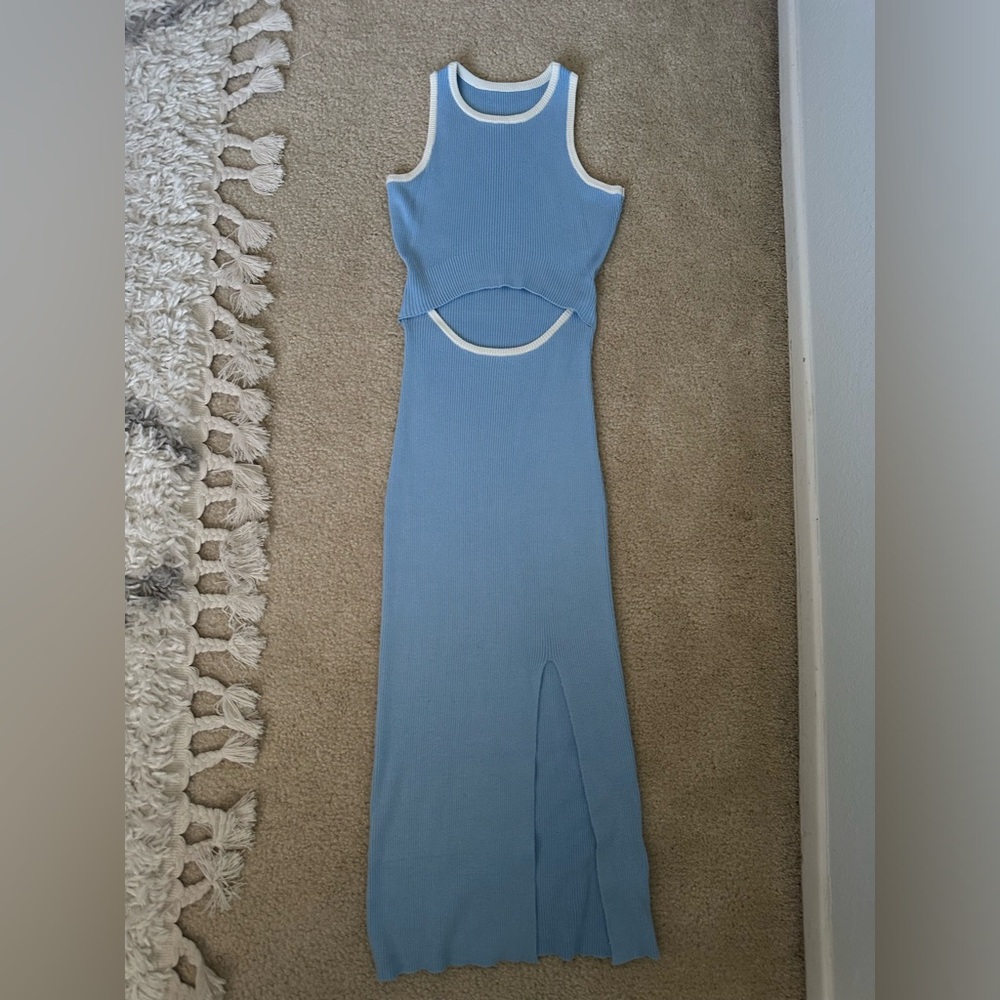 Light blue with white accents summer dress